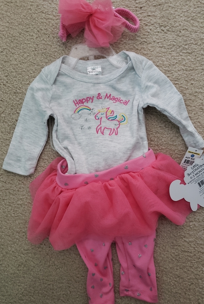 NWT Pink Tutu Onsie set